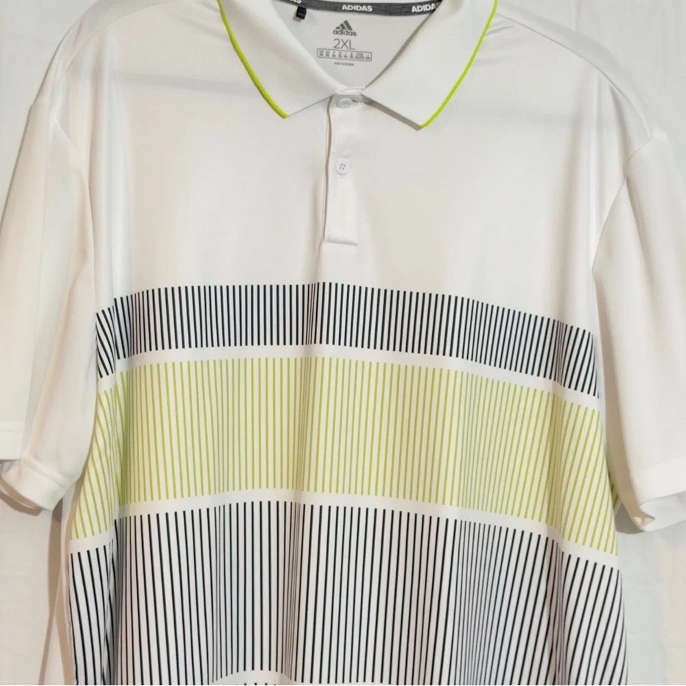 Adidas Shirt Mens 2XL White Performance Short Sleeve Golf Polo